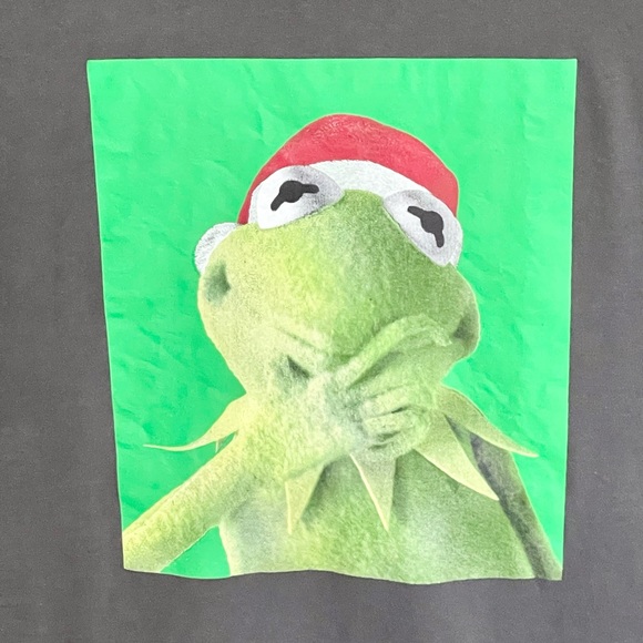 Old Navy The Muppets Kermit The Frog Christmas Holiday Gray T Shirt Adult Small - Picture 3 of 6